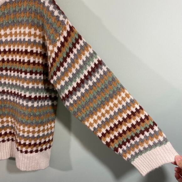 Knox Rose Women Mixed Fall Colors Textured Crew Neck Pullover Sweater Size XL - Picture 5 of 8